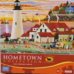 Mega puzzles hometown collection trick or treat Halloween fall 1000 piece puzzle